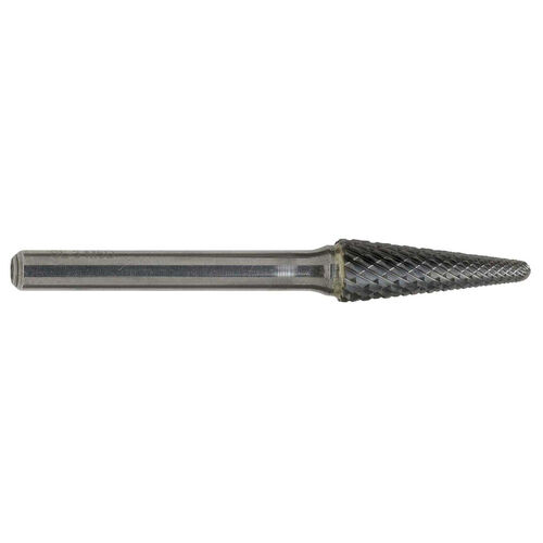 1/8" SL-41 Double Cut 14º Included Angle Taper With Radius End Carbide Burr product photo Front View L