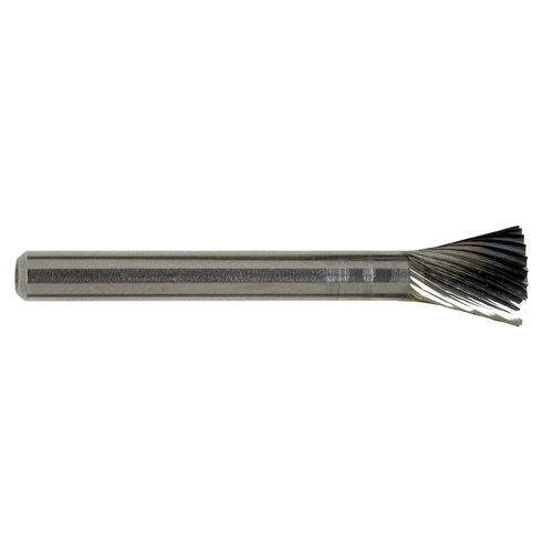 1/4" SN-1 Standard Cut Inverted Cone Shape Carbide Burr product photo Front View L