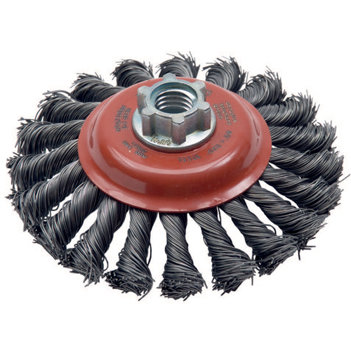 5" Diameter x MULTI Arbor Hole 0.020" Steel Wire Twist Knot Saucer product photo Front View L