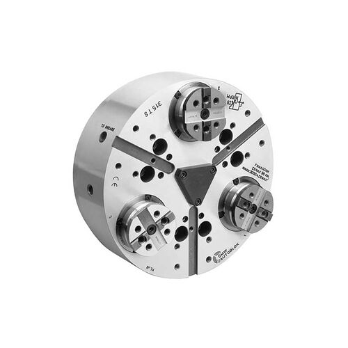210mm 3-Jaw Steel Body High Precision Pull Down Chuck With Floating Jaws product photo Front View L