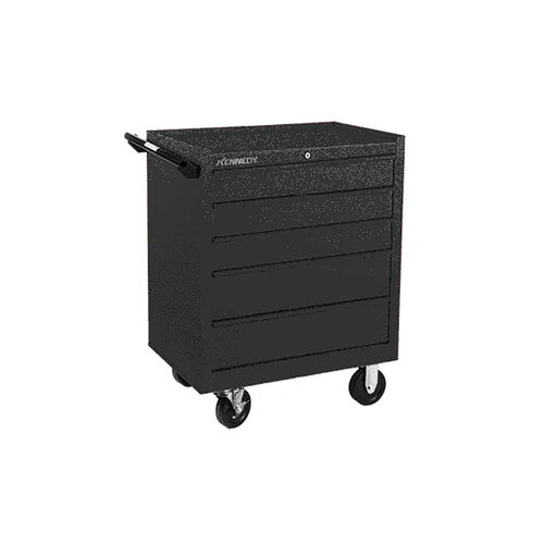 27" 5 Drawer Black Roller Cabinet product photo Front View L