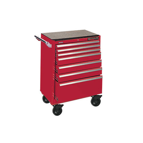 29" 7 Drawer Red Roller Cabinet product photo Front View L