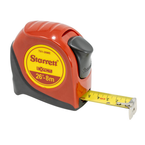 1" x 26' (8m) Exact Pocket Tape Measure product photo Front View L
