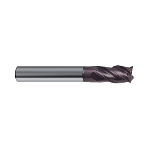 3113 (12.7mm) 1/2" RF100U, 4-Flute Stub Length Variable Helix Firex Coated End Mill product photo Front View L