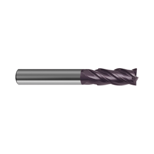 3114 (12.7mm) 1/2" RF100U, 4-Flute Variable Helix Firex Coated Carbide End Mill product photo Front View L