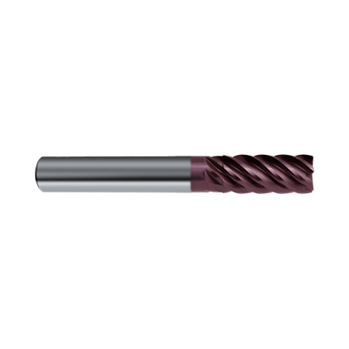 3115 (12.7mm) 1/2" RF100SF 6-Flute Firex Coated Variable Helix Carbide End Mill product photo Front View L