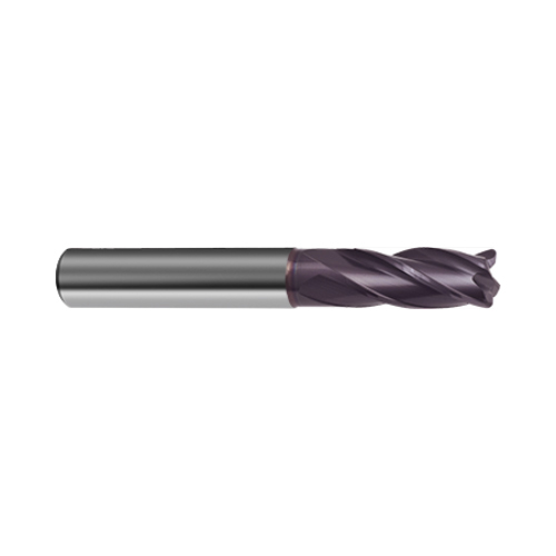 3089 (4.766mm) Uni-Pro, 0.62" Corner Radius, 4-Flute Solid Carbide Firex Coated End Mill product photo Front View L