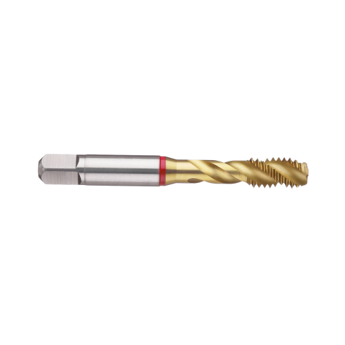 4120 (4.000mm) M4x0.7 HSSE-PM TiN Coated Spiral Flute Red Ring Tap product photo Front View L