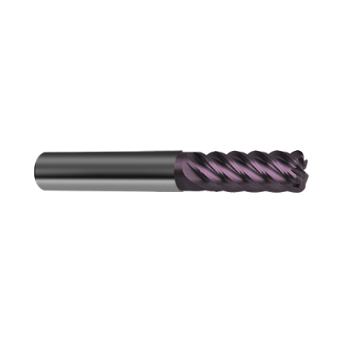 3091 (9.526mm) 3/8", GH100U, 0.062" Corner Radius 6-Flute Firex Coated Carbide End Mill product photo Front View L