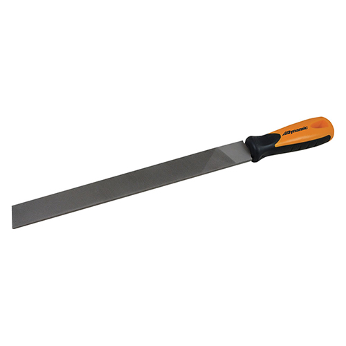 10" Flat Dynamic Bastard File With Handle product photo Front View L