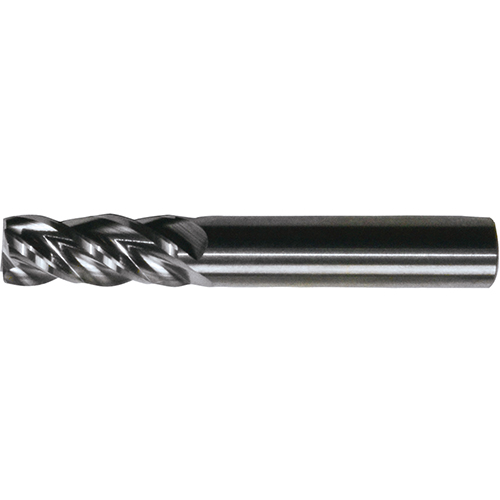 1/4" Diameter x 1/4" Shank, 4-Flute Bright Carbide Variable Index Square Shoulder End Mill product photo Front View L