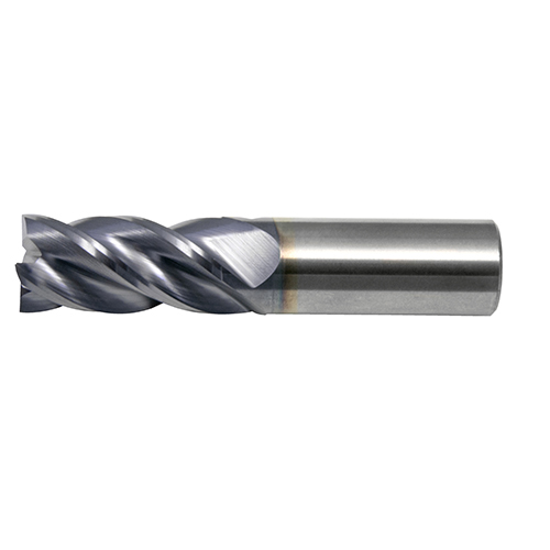 1/4" Diameter x 1/4" Shank, 4-Flute AP/MAX Coated Carbide Variable Index Square Shoulder End Mill product photo Front View L