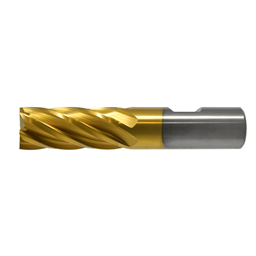 5/16" Diameter x 3/8" Shank 4-Flute TiN Coated Cobalt Finishing End Mill product photo Front View L