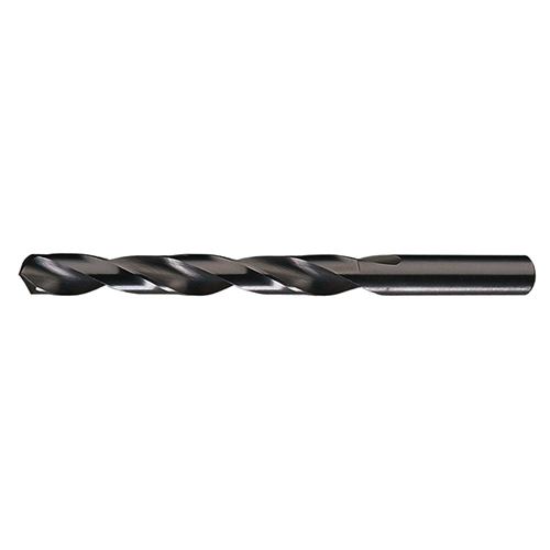 7/64" 118 Degree Radial Point Black Oxide Coated High Speed Steel Jobber Length Drill Bit product photo Front View L