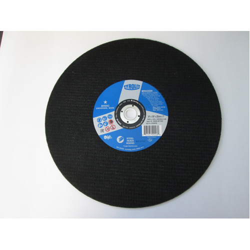 14" Diameter x 1/8" Face x 1" Hole Type 1 A30S-BF/100 Portable Gas Saw Wheel product photo Front View L
