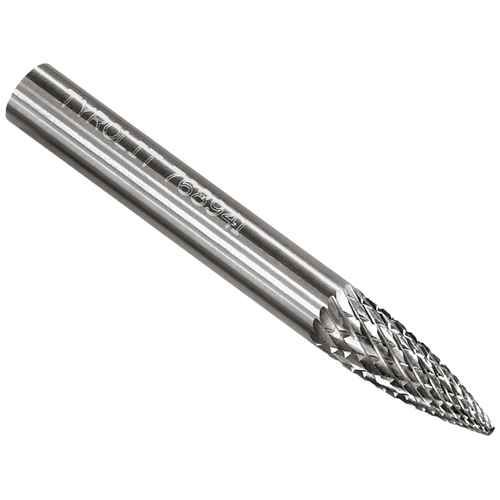 5/8" x 1" x 1/4"x6" SG-6L6 Double Cut Carbide Tree Pointed End Burr product photo Front View L