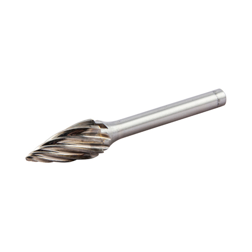 3/8" x 3/4" x 1/4" SG-3 Non-Ferrous Carbide Tree Pointed End Burr product photo Front View L
