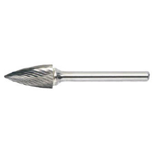 5/16" x 3/4" x 1/4" SG-2 Single Cut Carbide Tree Pointed End Burr product photo Front View L