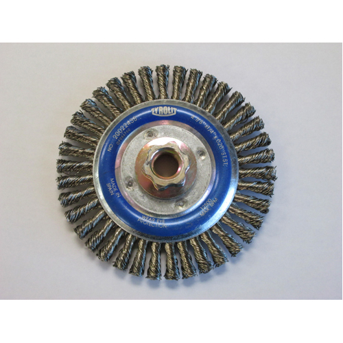 7" Diameter x 5/8"-11 Arbor Hole 0.020" Stainless Wire Stringer Bead Wheel product photo Front View L
