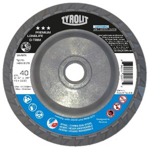 6" Diameter x 5/8"-11 Hole Type 29 ZA60 Blue C-Trim Plastic Backed Premium Flap Disc product photo Front View L