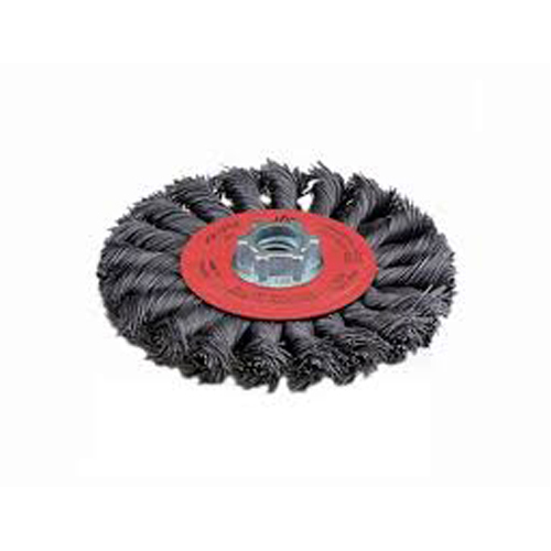 4-1/2" Diameter x MULTI Arbor Hole 0.020" Steel Wire Twist Knot Wheel product photo Front View L