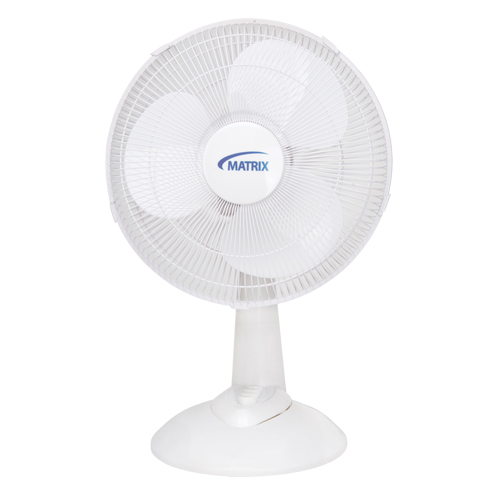 12" Oscillating Desk Fan with Push Buttons, 3 Speed product photo Front View L