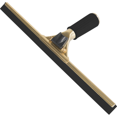 14" Rubber Handheld Window Squeegee with Brass Frame product photo Front View L