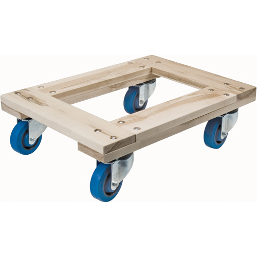 18" W x 24" D x 7" H  Wood Dolly - Heavy-Duty, Rubber Wheels, 1400 lbs. Capacity product photo Front View L