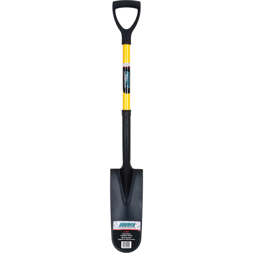 28-1/2" Tempered Steel Drain Spade Shovel, 16" x 6" Blade, D-Grip Handle product photo Front View L