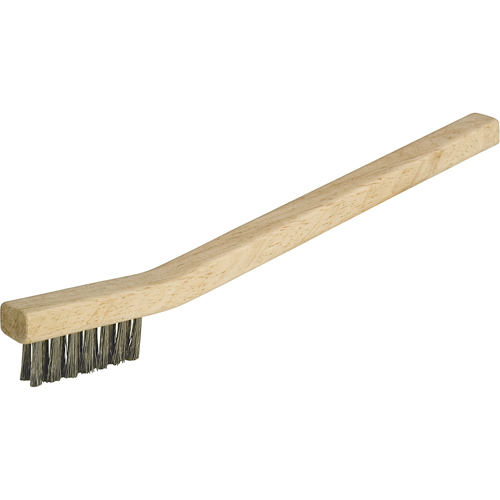 7-3/4" Small Cleaning Industrial-Duty Stainless Steel Scratch Brush, 3 x 7 Wire Rows product photo Front View L