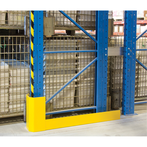 Left Wrap Around Racking Aisle Protector, 3" W x 46-1/2" L x 16" H, Safety Yellow product photo Front View L