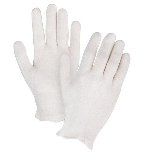 Inspection Gloves, Poly/Cotton, Hemmed Cuff, Men's product photo Front View L
