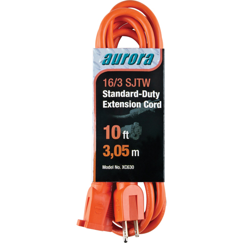 10' Indoor/Outdoor Extension Cord, 16/3 AWG, 13 A product photo Front View L