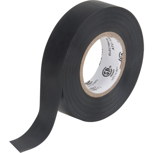 19 mm (3/4") x 18 M (60') Electrical Tape, Black, 7 mils product photo Front View L