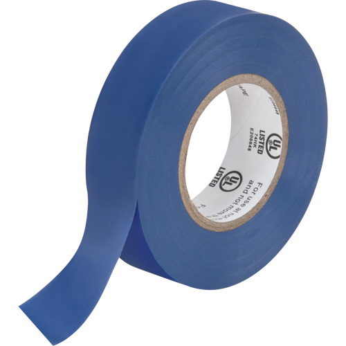 19 mm (3/4") x 18 M (60') Electrical Tape, Blue, 7 mils product photo Front View L