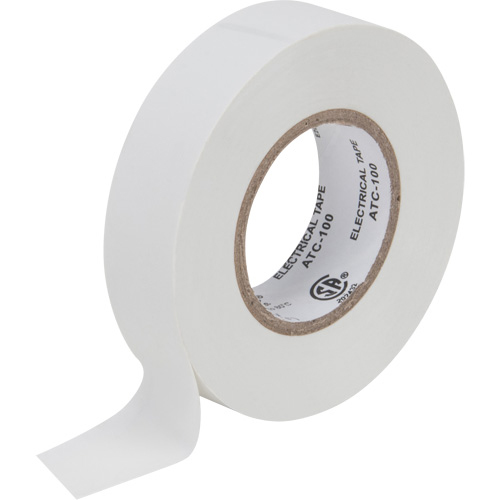 19 mm (3/4") x 18 M (60') Electrical Tape, White, 7 mils product photo Front View L