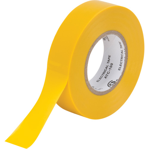 19 mm (3/4") x 18 M (60') Electrical Tape, Yellow, 7 mils product photo Front View L
