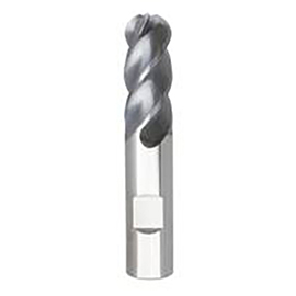 0.3750" Diameter x 0.3750" Shank 4-Flute Short Length AlTiN Coated Carbide Ball Nose End Mill product photo