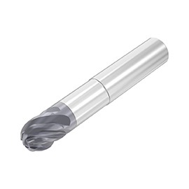 0.6250" Diameter x 0.6250" Shank 6-Flute Stub Length AlTiN Coated Carbide Ball Nose End Mill product photo