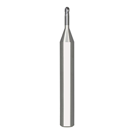 2.50mm Diameter x 6.00mm Shank 2-Flute Short Length AlTiN Coated Carbide Ball Nose End Mill product photo