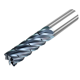 5/8" Diameter x 5/8" Shank 6-Flute Standard HTA Coated Carbide Roughing End Mill product photo