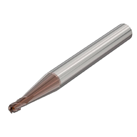 2.00mm Diameter x 6.00mm Shank 3-Flute Short Length HXT Coated IMG Ball Nose End Mill product photo