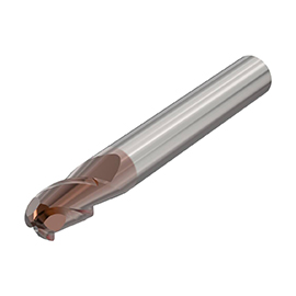 6.00mm Diameter x 6.00mm Shank 3-Flute Short Length HXT Coated IMG Ball Nose End Mill product photo