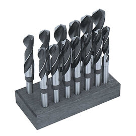 13pc H.S.S. Fractional Prentice Drill Bit Set On Wooden Block product photo