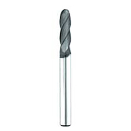 0.0781" Diameter x 0.1250" Shank 4-Flute Standard Length Diamond CVD Coated Carbide Ball Nose End Mill product photo