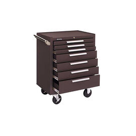 27" 7 Drawer Brown Roller Cabinet product photo