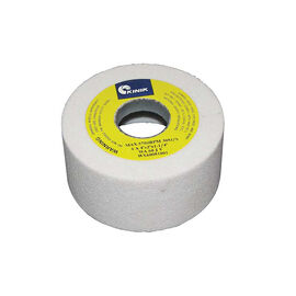WA80J 4" x 2" x 1-1/4" "D" Straight Cup White Aluminum Oxide Bench Wheel product photo