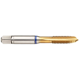 3906 (6.0mm) M6x1.00 HSSE-PM 3-Flute Spiral Point TiN Coated Blue Ring Tap product photo