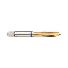 3907 (9.525mm) 3/8-16 HSSE-PM TiN Coated Spiral Point Blue Ring Tap product photo