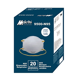 Makrite 9500-N95 All-Purpose Disposable Respirators 20/Box product photo